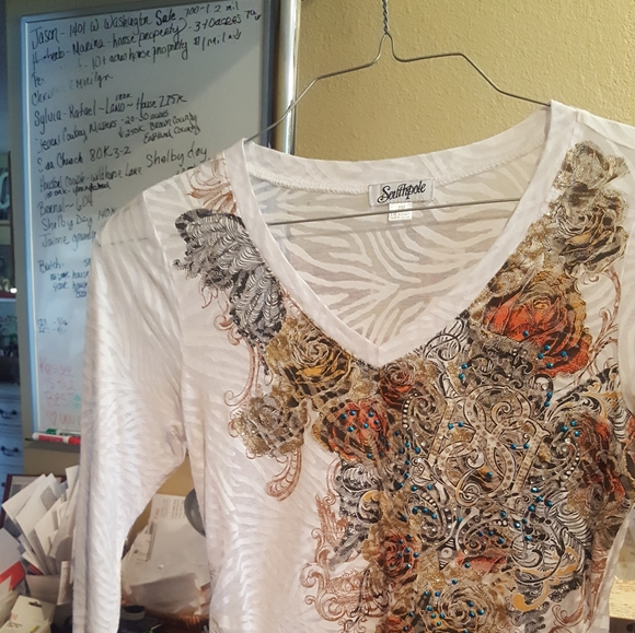 Green And Brown Studded Southpole T-shirt - Picture 1 of 3